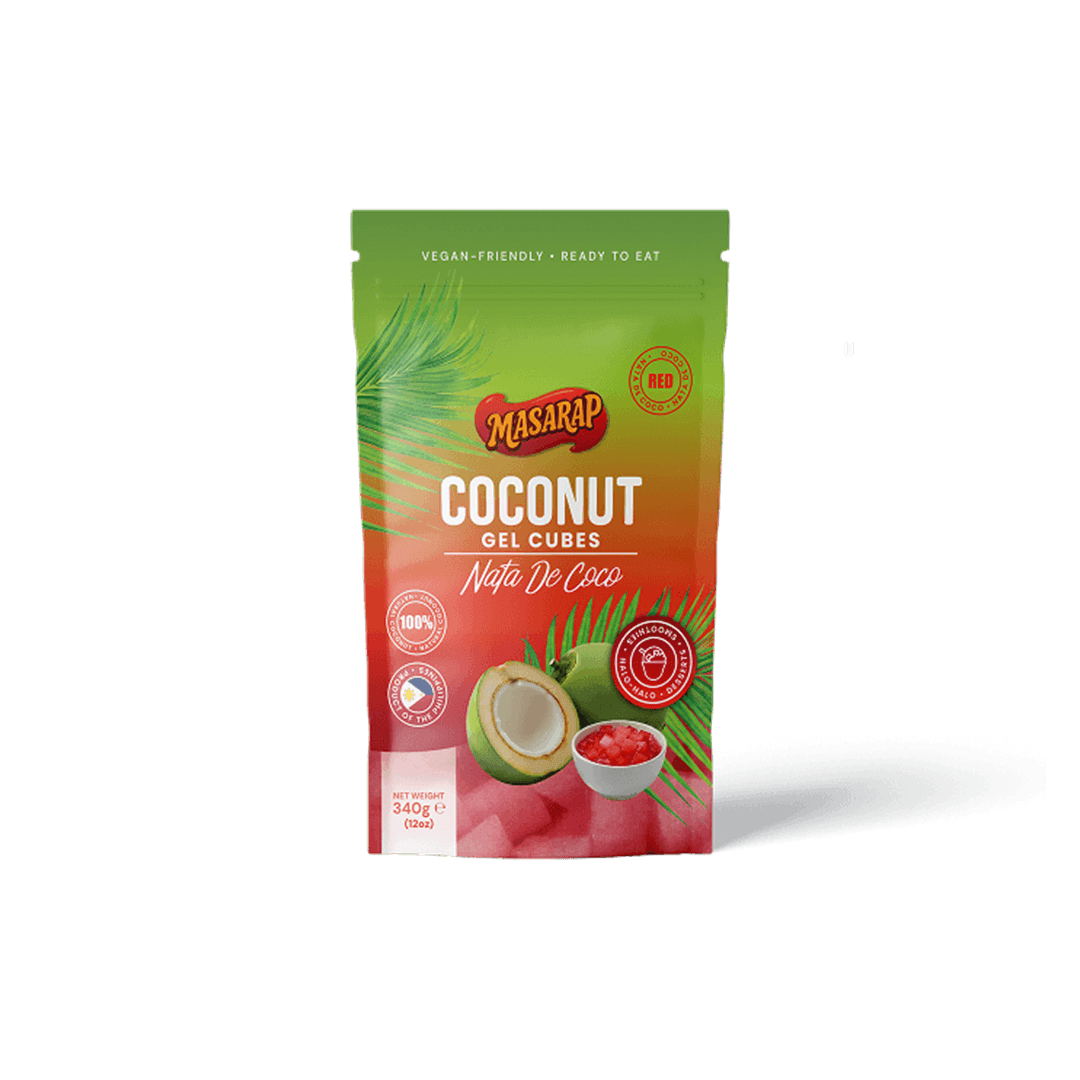 COCONUT GEL CUBES (NATA DE COCO) RED 340G