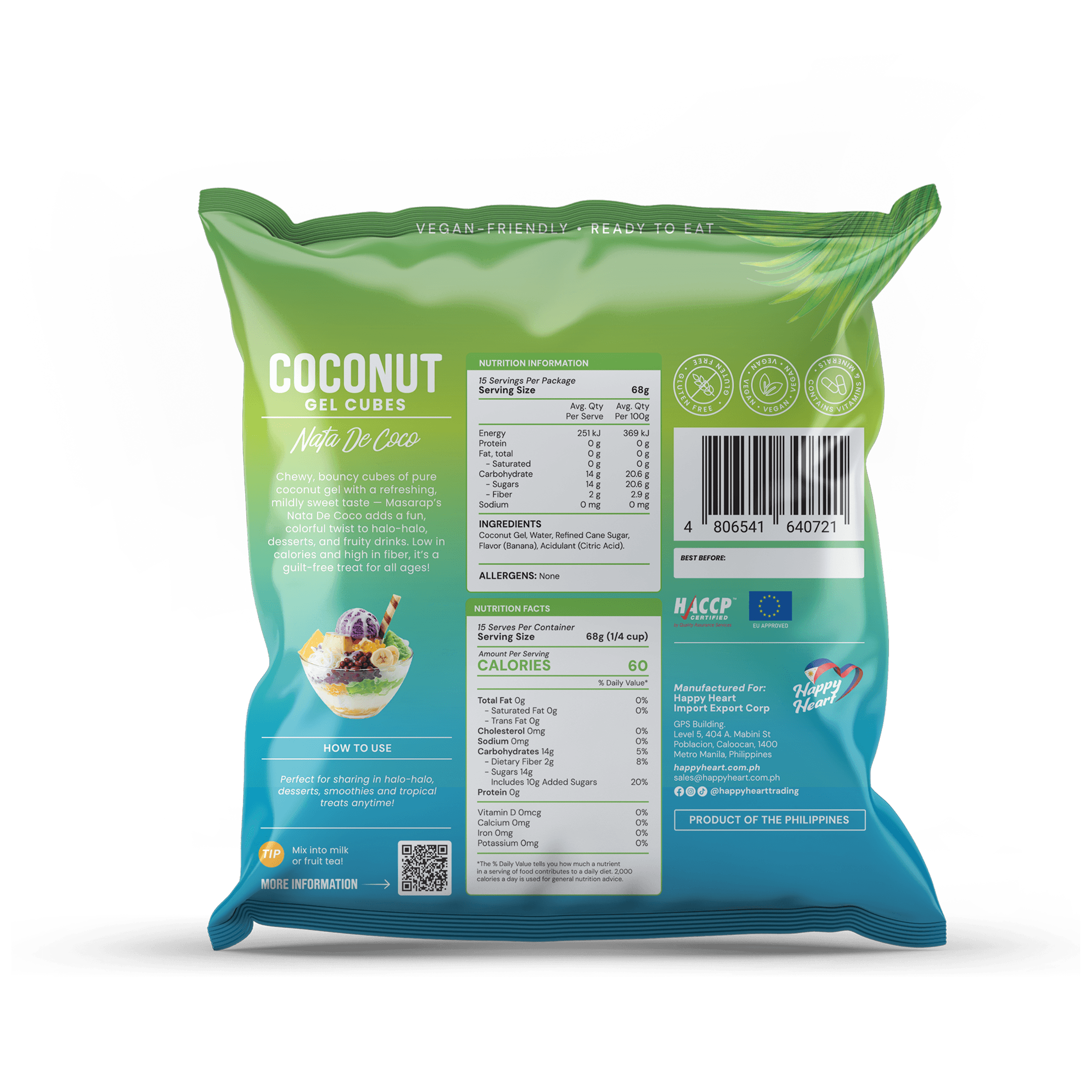 Coconut Gel Cubes (Nata De Coco) White 1kg (BOP)