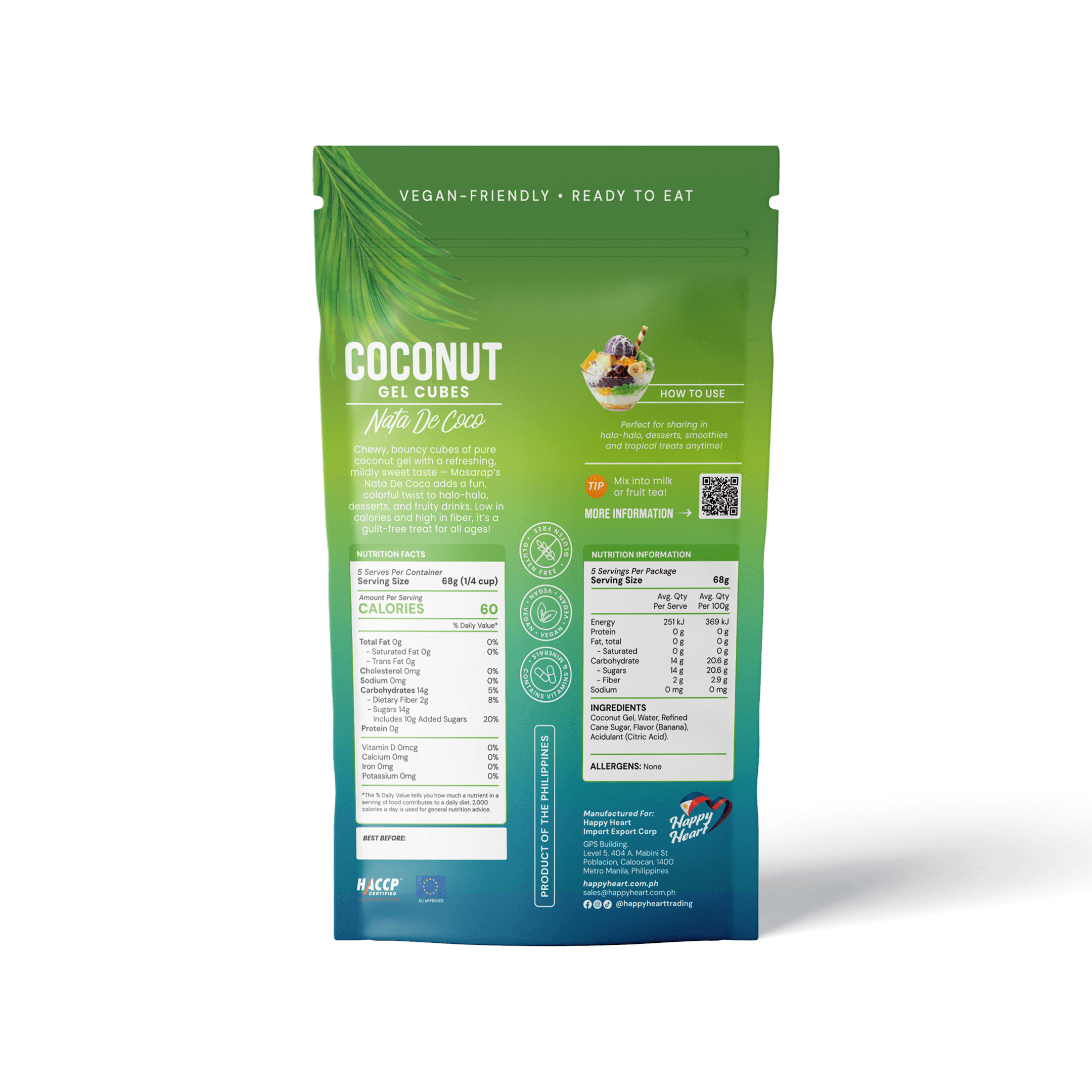 Coconut Gel Cubes (Nata De Coco) White 340g (BOP)