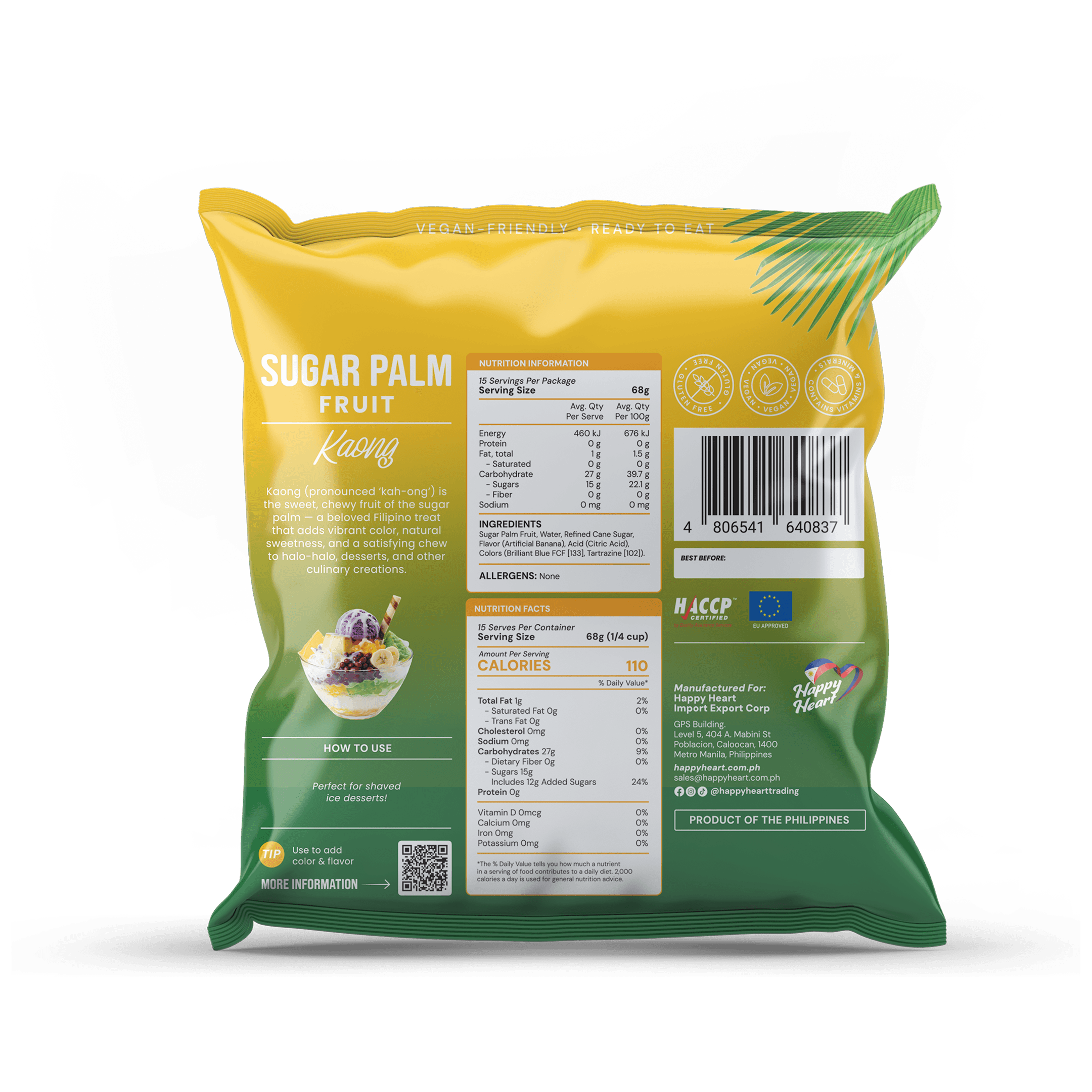 Sugar Palm Fruit (Kaong) Green 1kg (BOP)