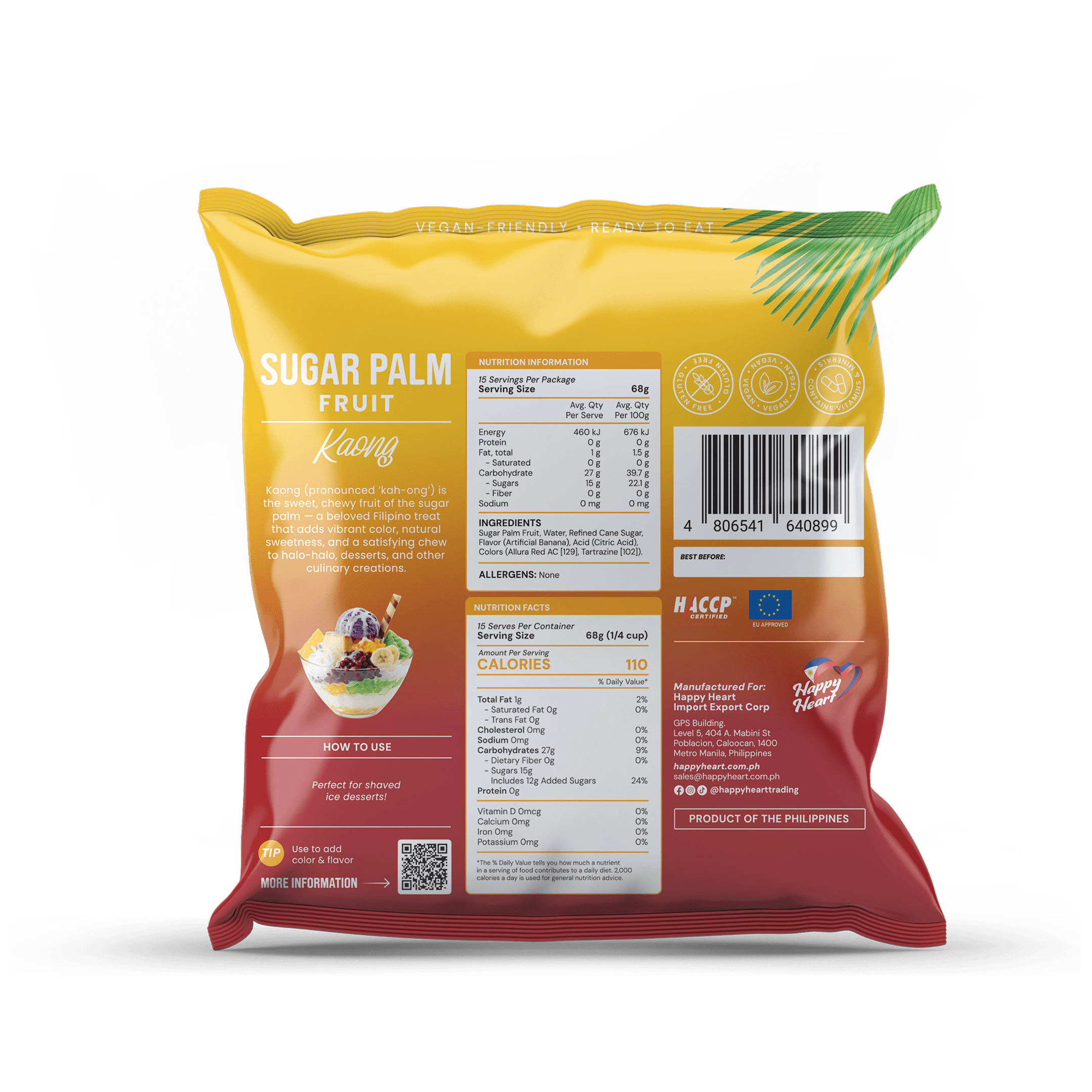 Sugar Palm Fruit (Kaong) Red 1kg (BOP)